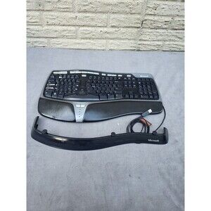 Microsoft 4000 V1.0 KU-0462 1048 lifter Natural Ergonomic Keyboard USB W/Stand